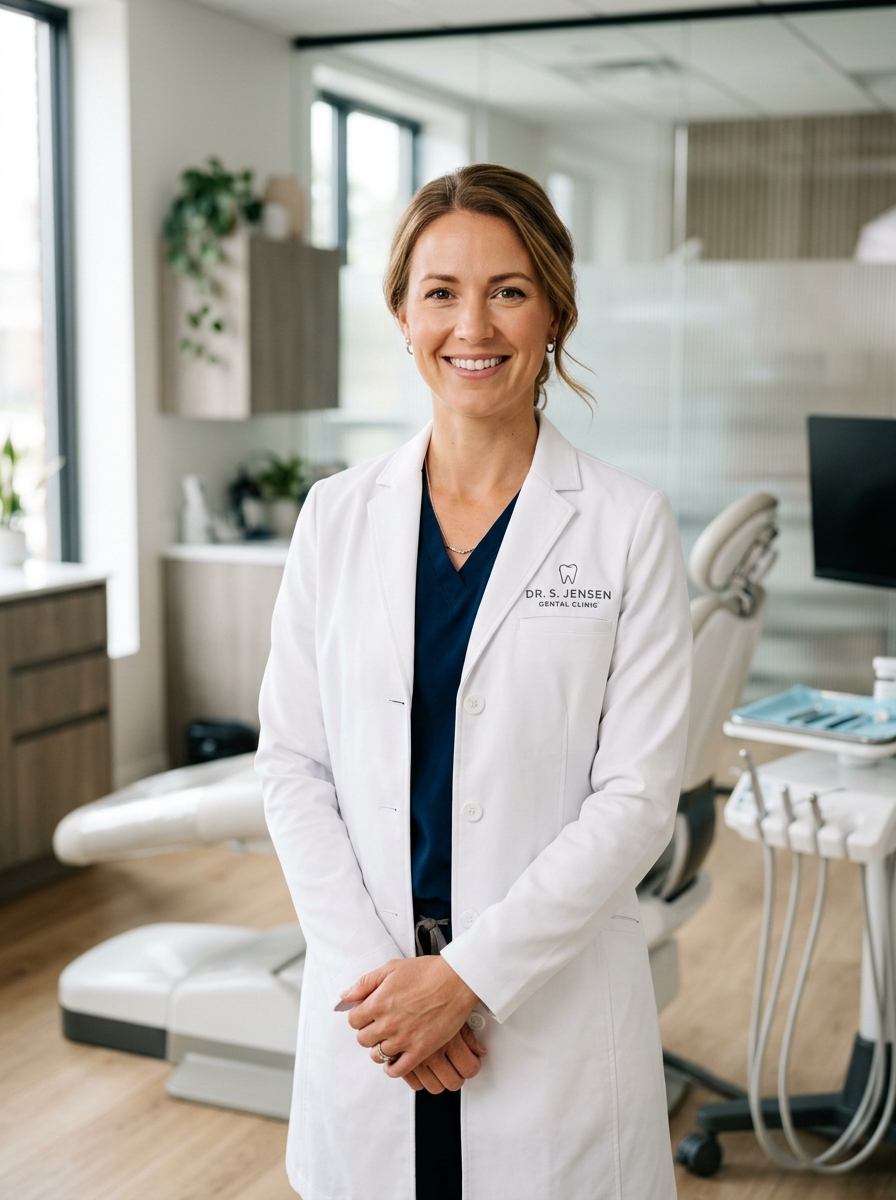 Lead dentist at Ironic Teeth Club — professional portrait